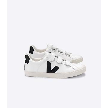 Veja 3-LOCK LEATHER Tenisky Damske White/Black | SK 610QMA